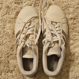 Adidas White and Silver Sneakers